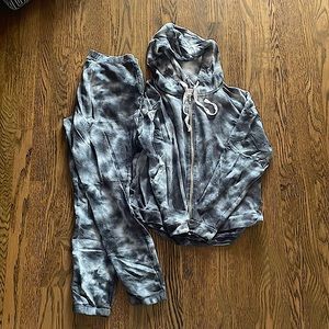 Set of ink colored tie dyed sweats. SOLD AS A SET ONLY